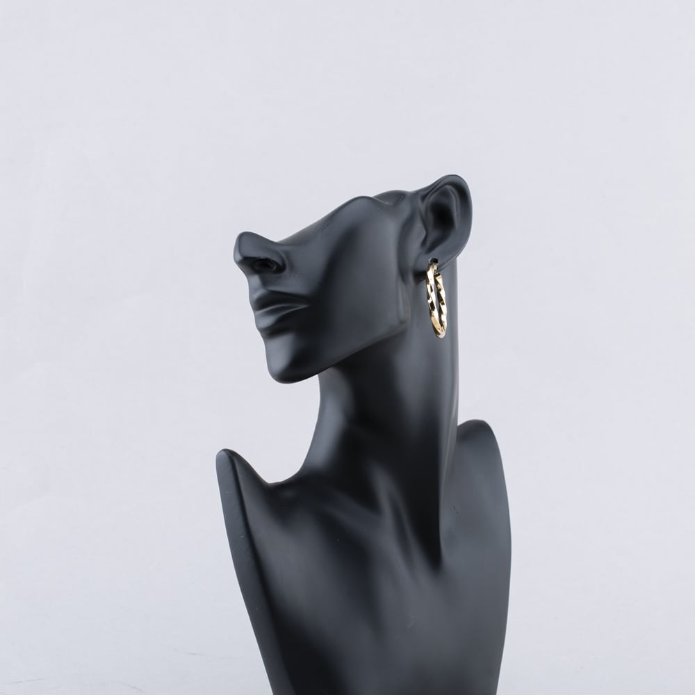 Pre-Owned 9ct Yellow Gold Twisted Hoop Earrings 41173746