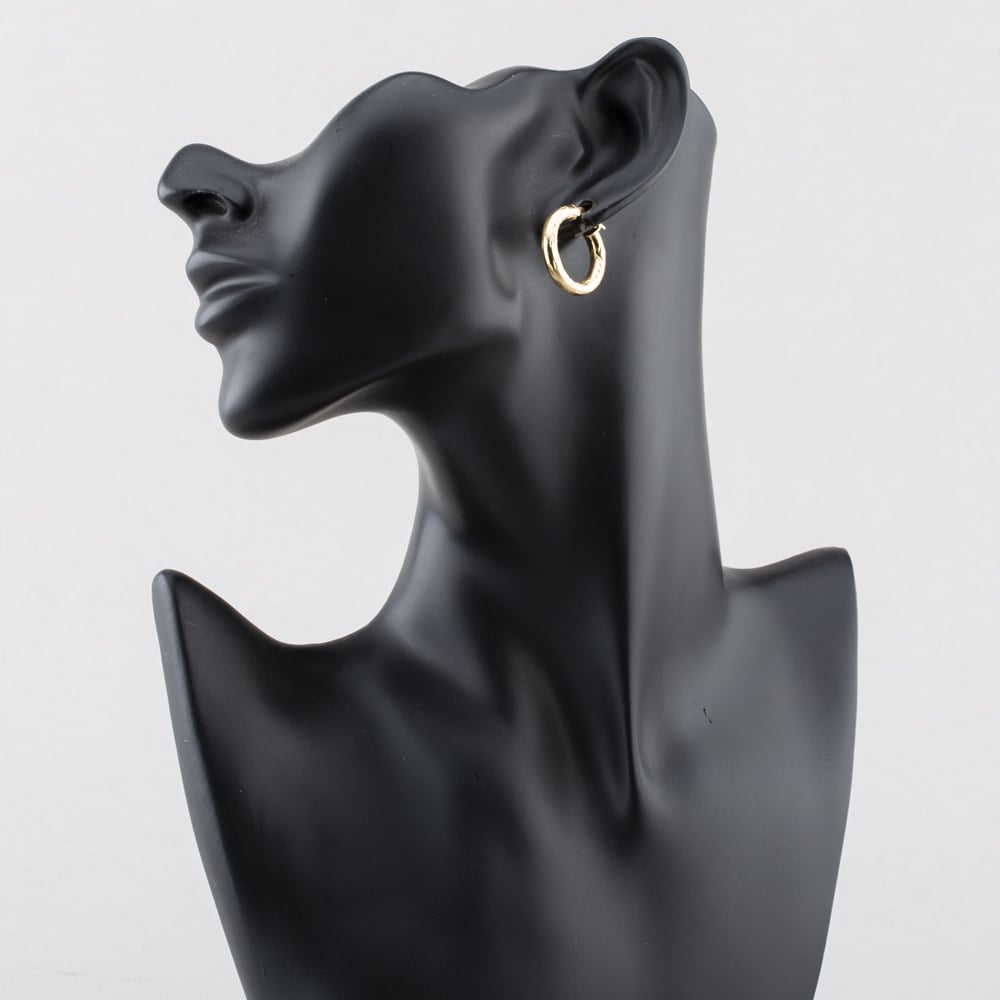 Pre-Owned 9ct Yellow Gold 22.7mm Patterned Creole Earrings 41173818