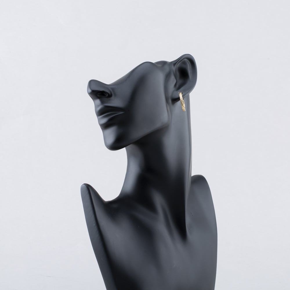 Pre-Owned Yellow Gold 20mm Patterned Hoop Earrings 41173838
