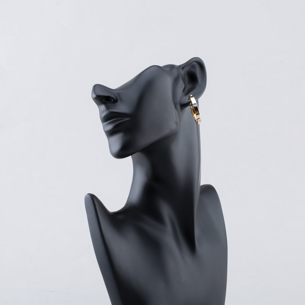 Pre-Owned 9ct Two Colour Gold 31mm Screw Head Hoop Earrings 41173846