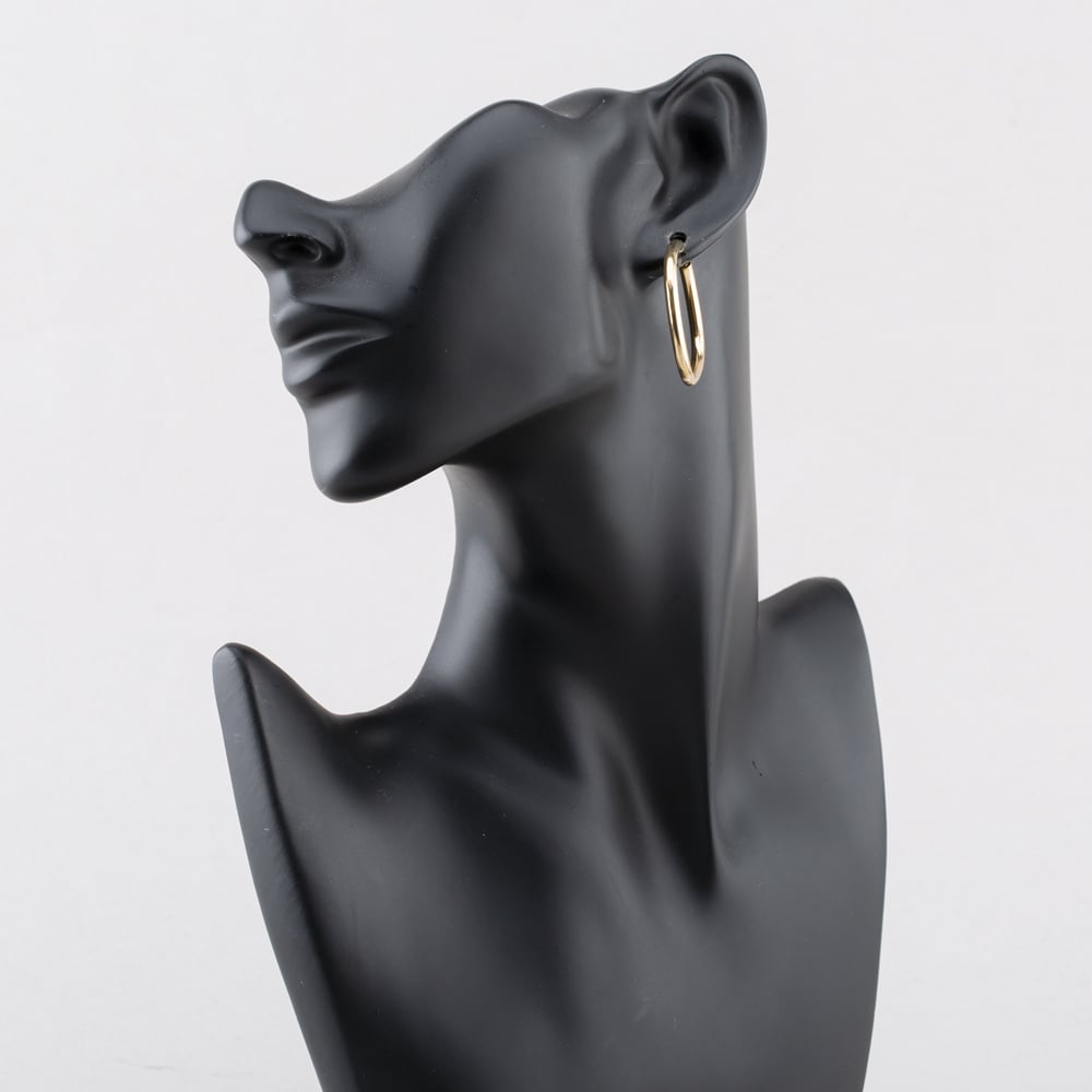 Pre-Owned 9ct Yellow Gold 35.3mm Plain Hoop Earrings 41173880
