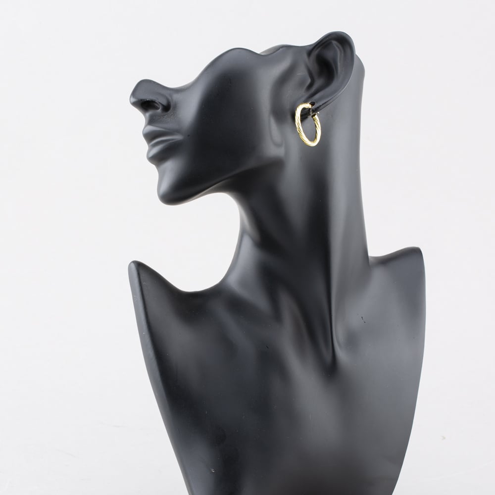 Pre-Owned 9ct Yellow Gold 27mm Twist Hoop Earrings 41173982