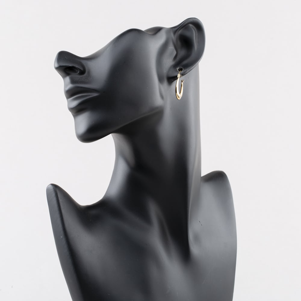 Pre-Owned Two Colour Gold 21mm Patterened Creole Earrings 41174165