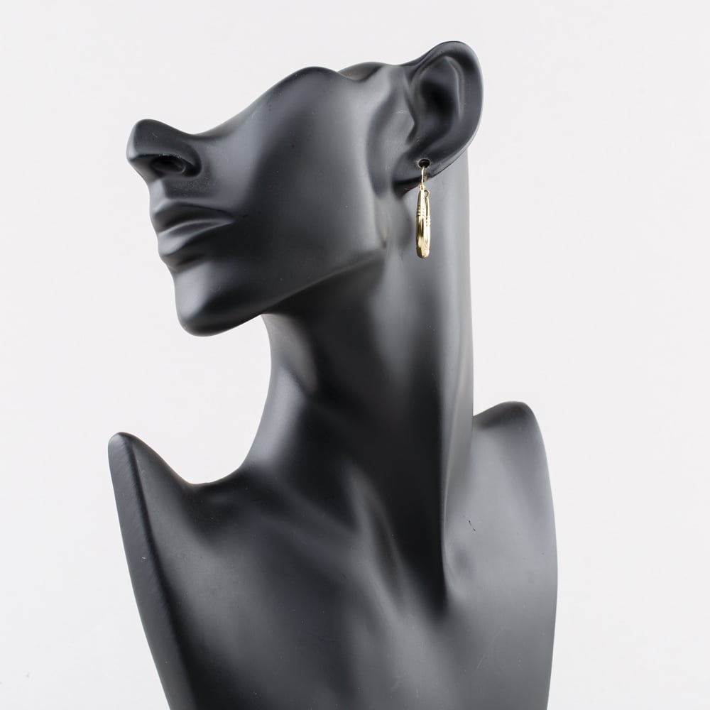 Pre-Owned Yellow Gold 28mm Patterened Creole Earrings 41174166