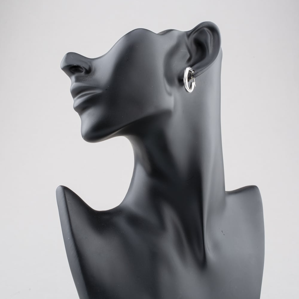 Pre-Owned White Gold Twist Hoop Earrings 41174188