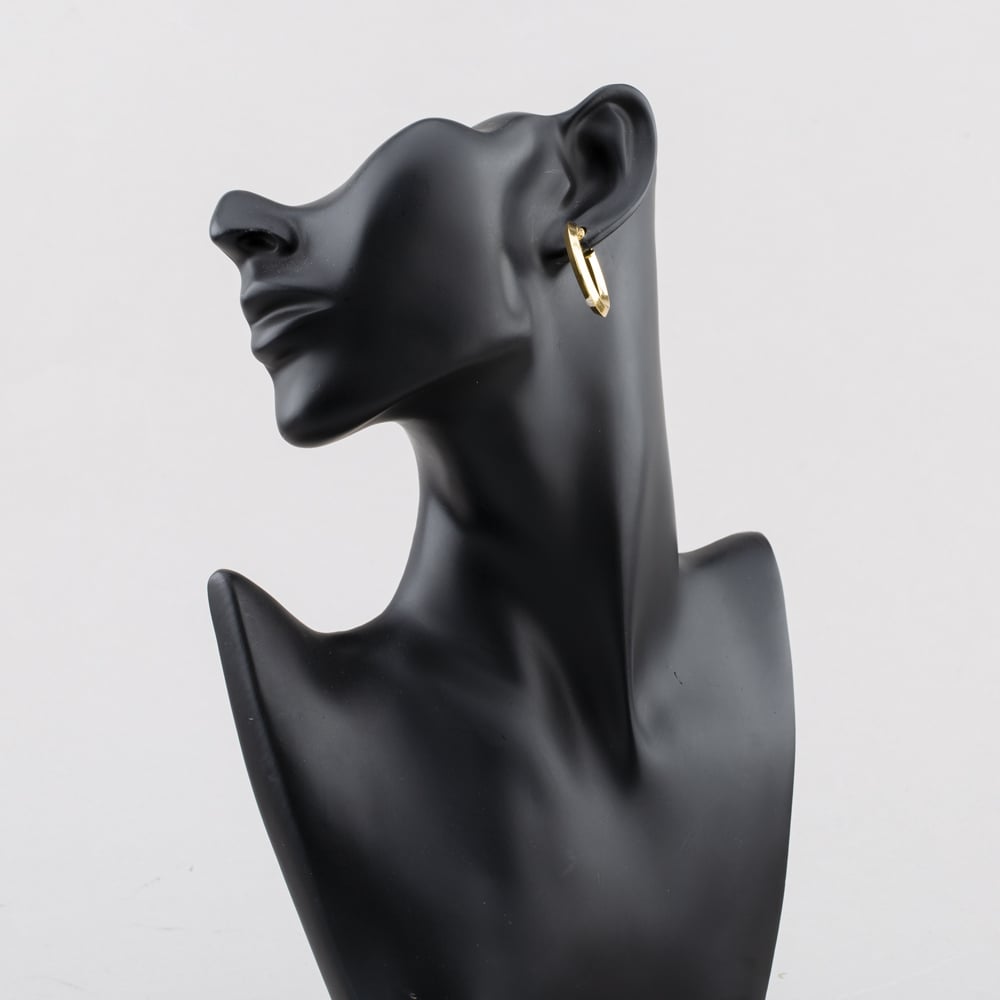 Pre-Owned 9ct Yellow Gold 29mm Faceted Hoop Earrings 41174268