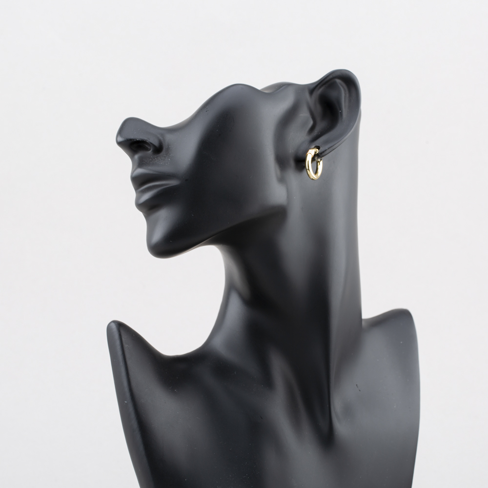 Pre-Owned 9ct Two Colour Gold Oval 17mm Hoop Earrings 41174344