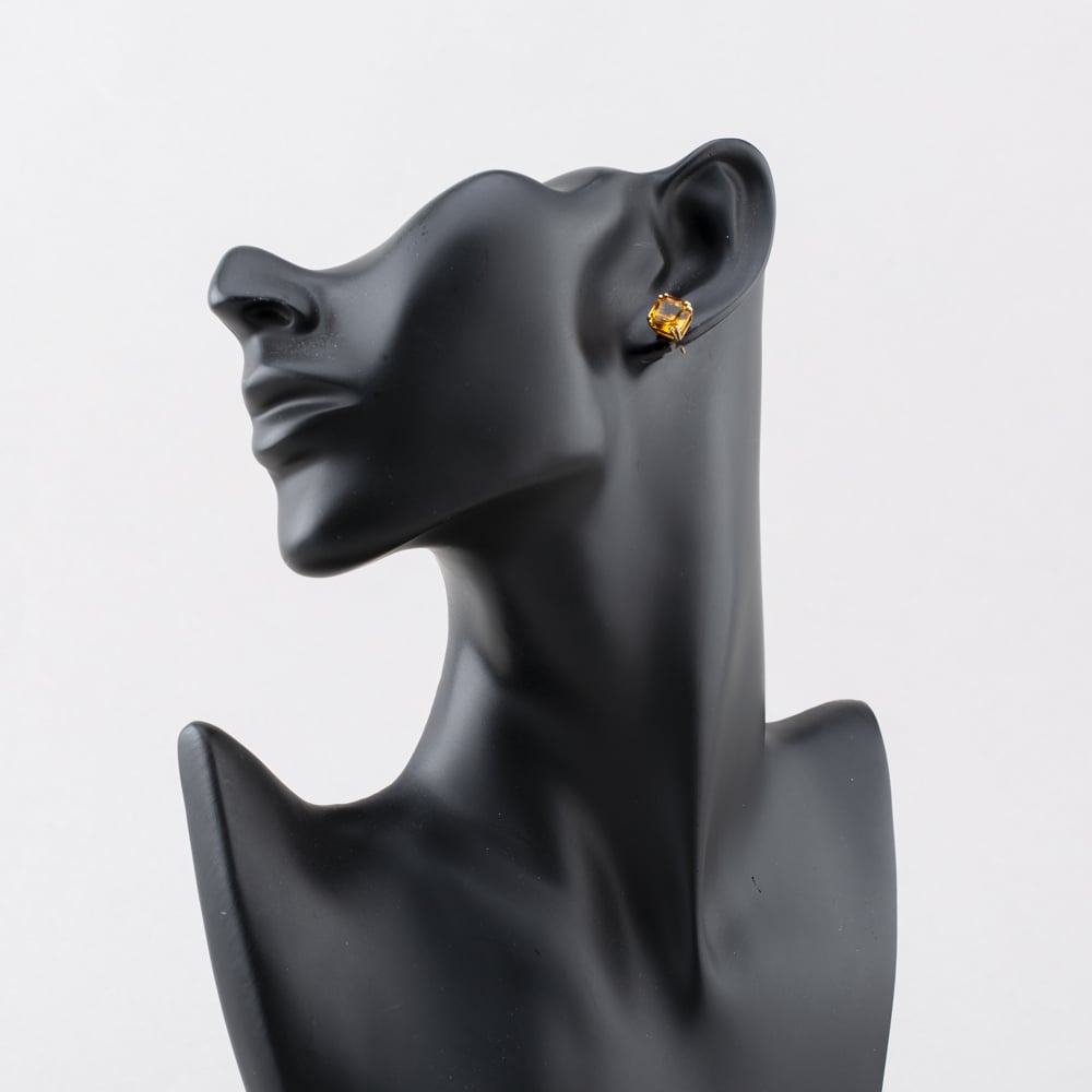 Pre-Owned Yellow Gold Citrine Cushion 8.2mm Stud Earrings 41174441