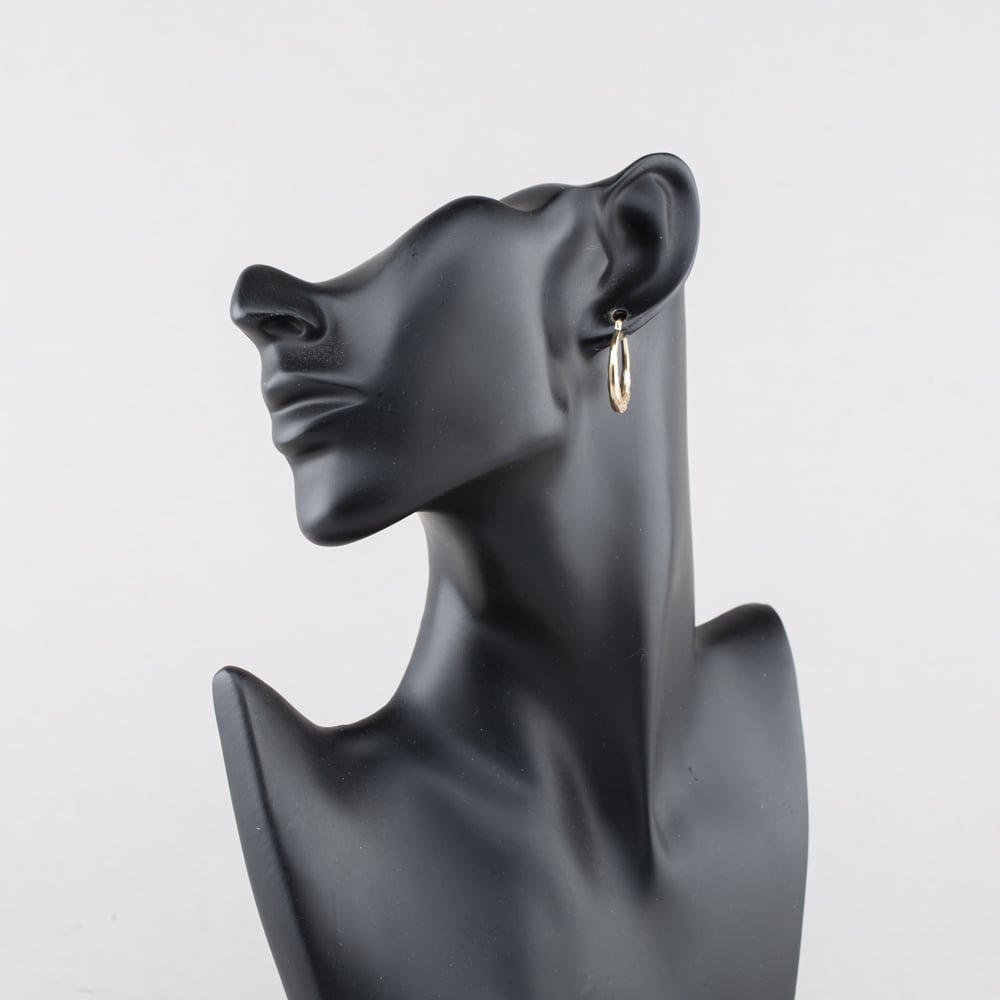 Pre-Owned Yellow Gold 24mm Patterned Creole Earrings 41174489