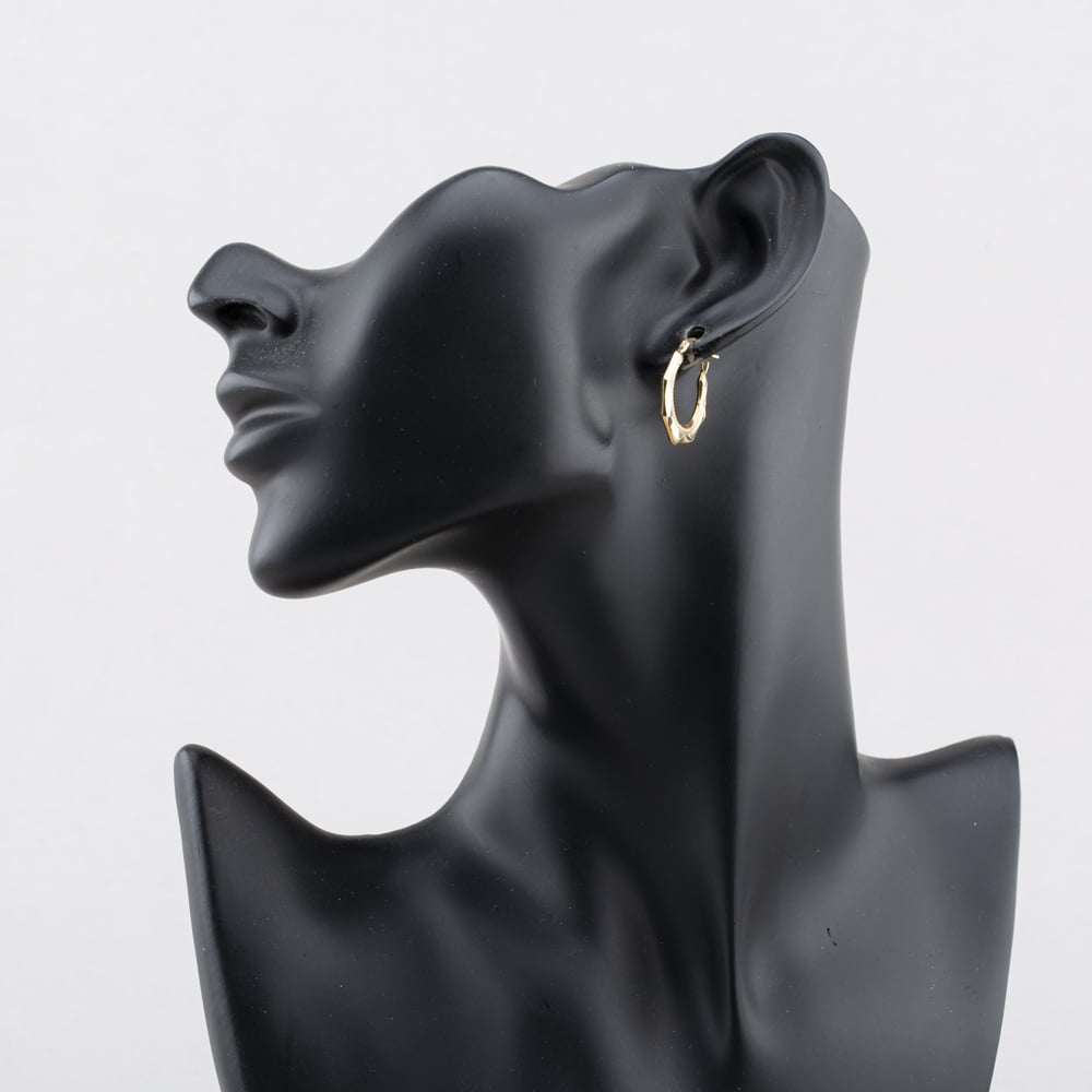 Pre-Owned Yellow Gold 21mm Patterned Creole Earrings 41174507