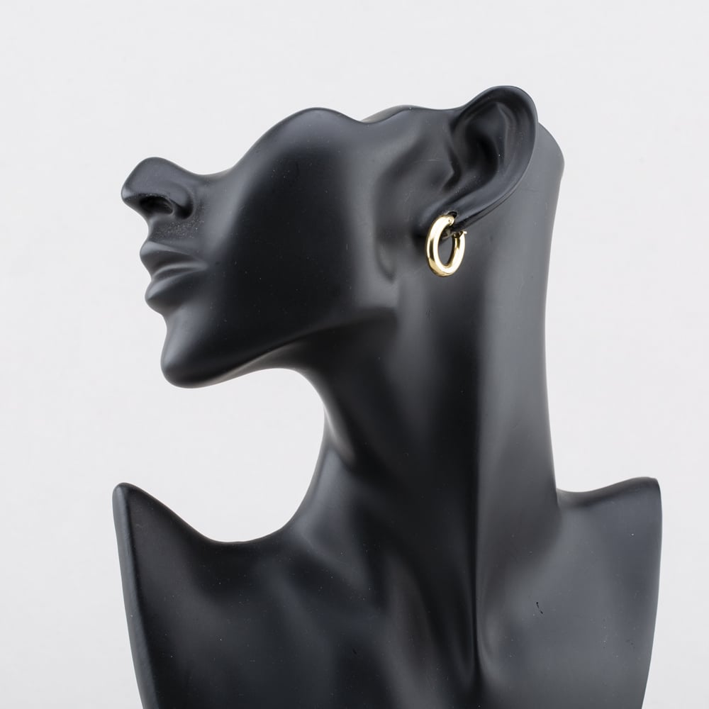 Pre-Owned 9ct Yellow Gold 19mm Plain Hoop Earrings 41174508