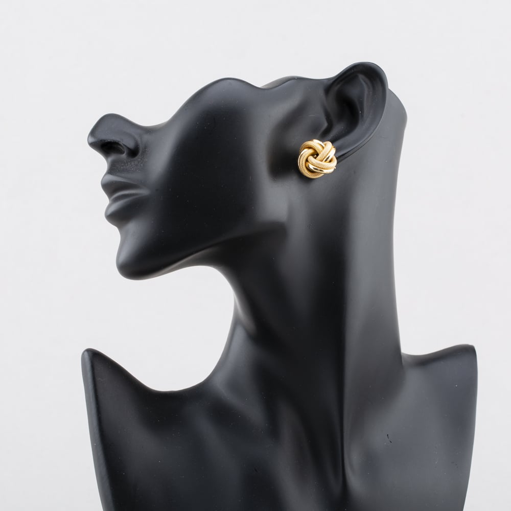 Pre-Owned 9ct Yellow Gold 16mm Large Knot Stud Earrings 41174520