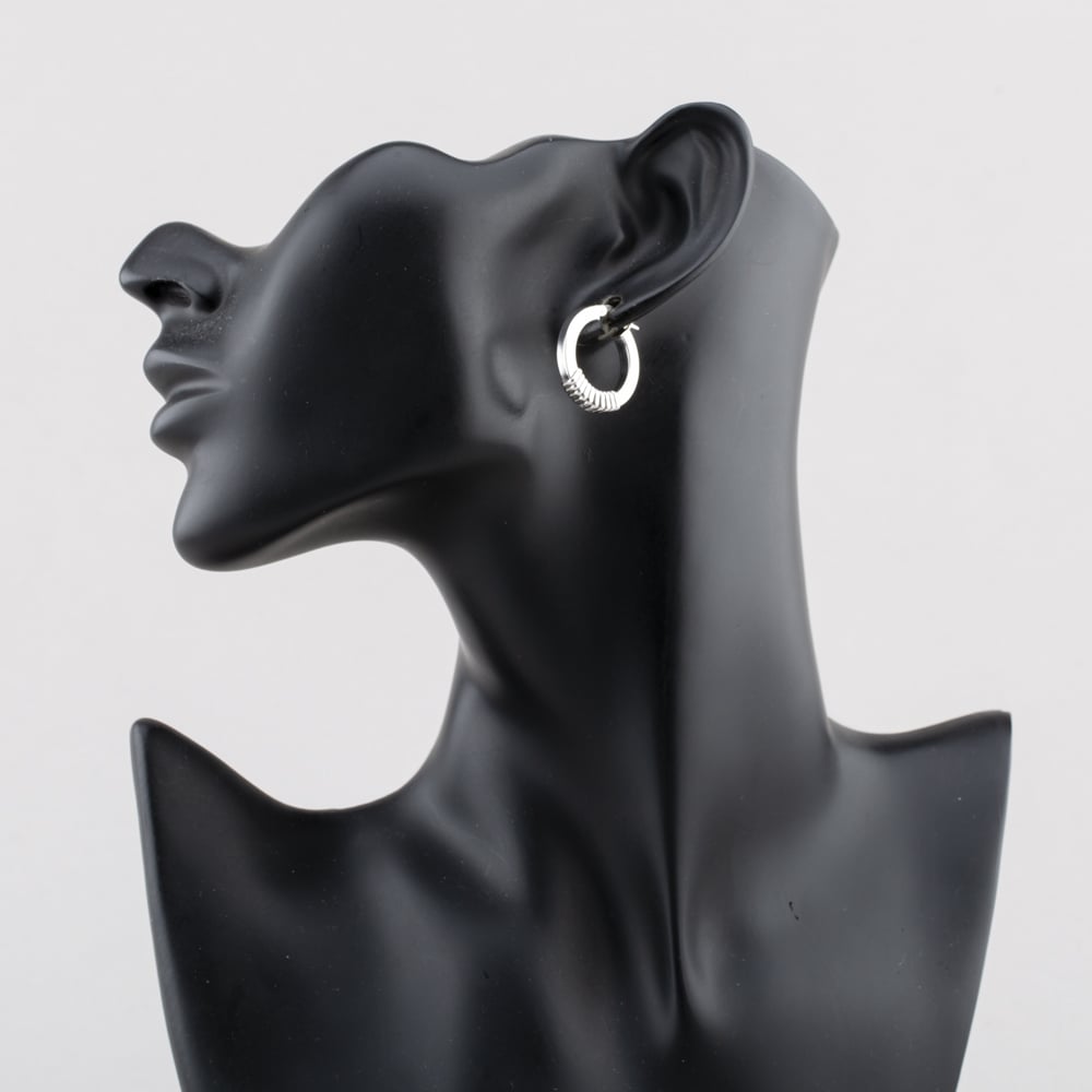 Pre-Owned 9ct White Gold 23mm Creole Earrings 41174548