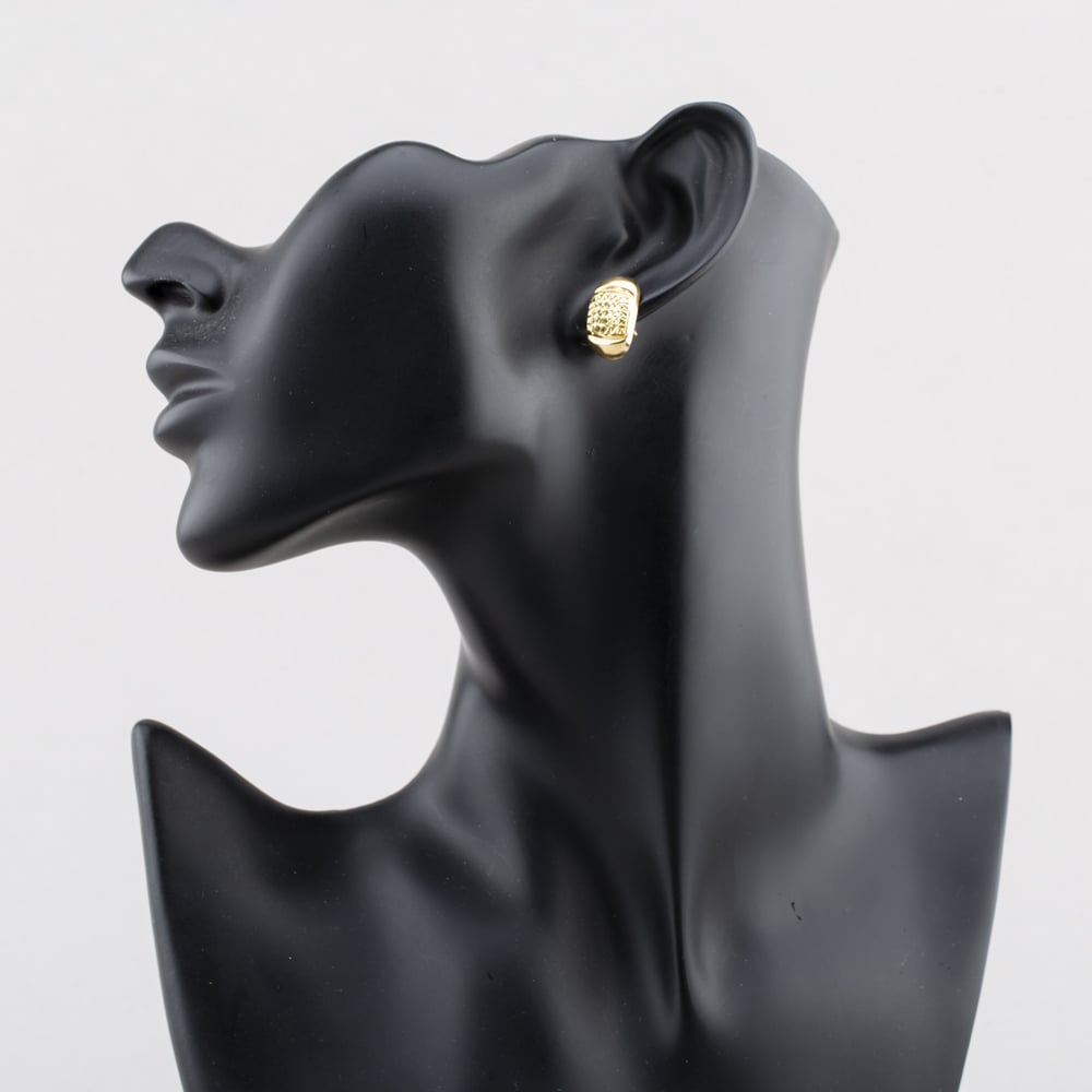 Pre-Owned Yellow Gold 17.5mm Diamond Cut Patterned Stud Earrings 41174557