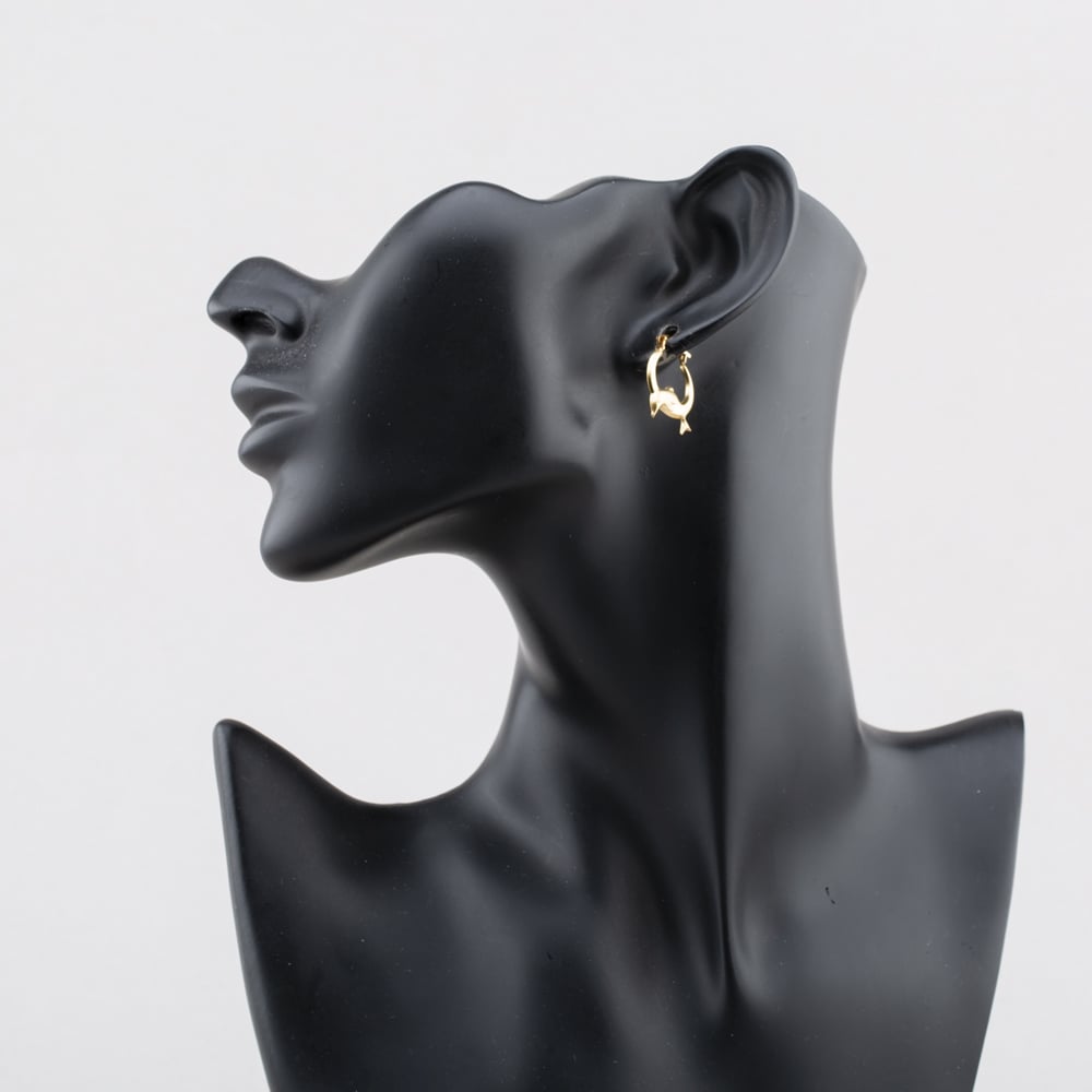 Pre-Owned Yellow Gold 20mm Dolphin Creole Earrings 41174569