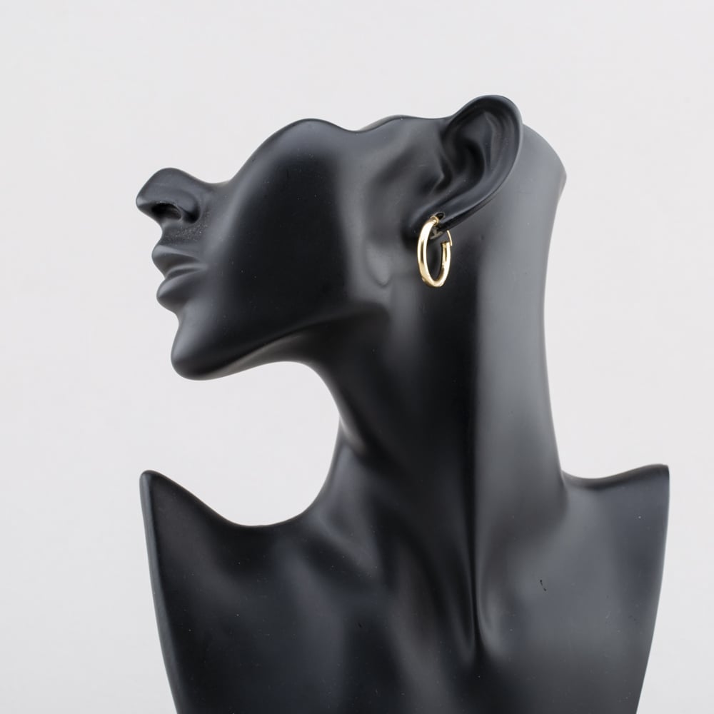 Pre-Owned Yellow Gold 21mm Patterned Hoop Earrings 41174570