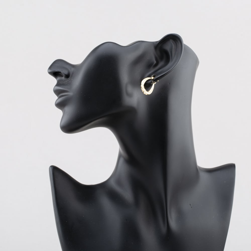 Pre-Owned Yellow Gold 23mm Patterned Creole Earrings 41174571