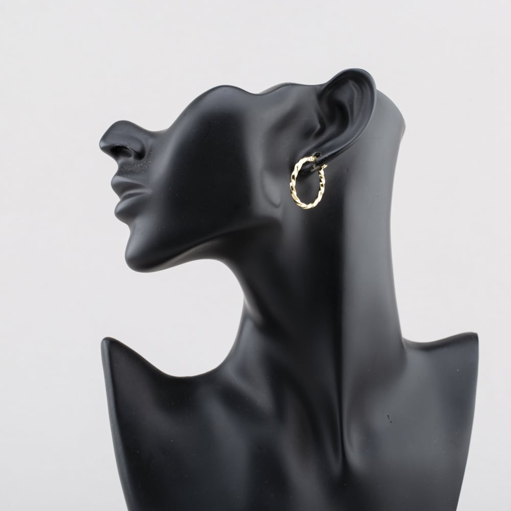 Pre-Owned Yellow Gold 25mm Twist Hoop Earrings 41174583