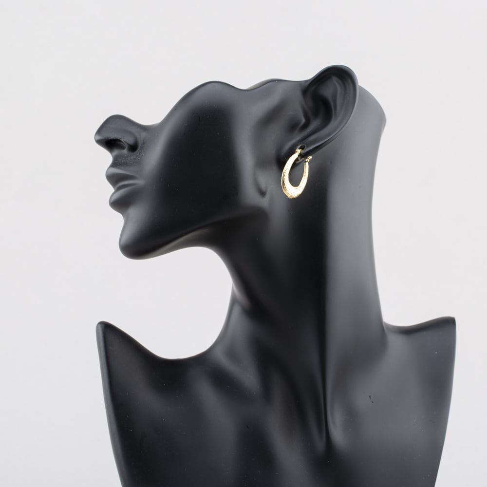 Pre-Owned Yellow Gold 24mm Patterned Creole Earrings 41174586