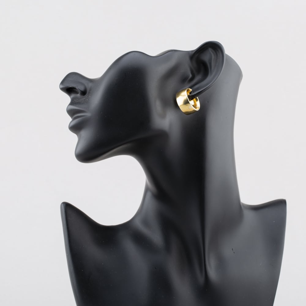 Pre-Owned 9ct Yellow Gold 21mm Wide Plain Hoop Earrings 41174590