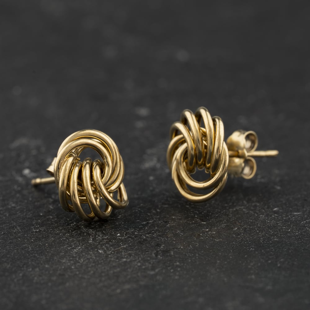 Pre-Owned Yellow Gold 9mm Knot Stud Earrings 41174602