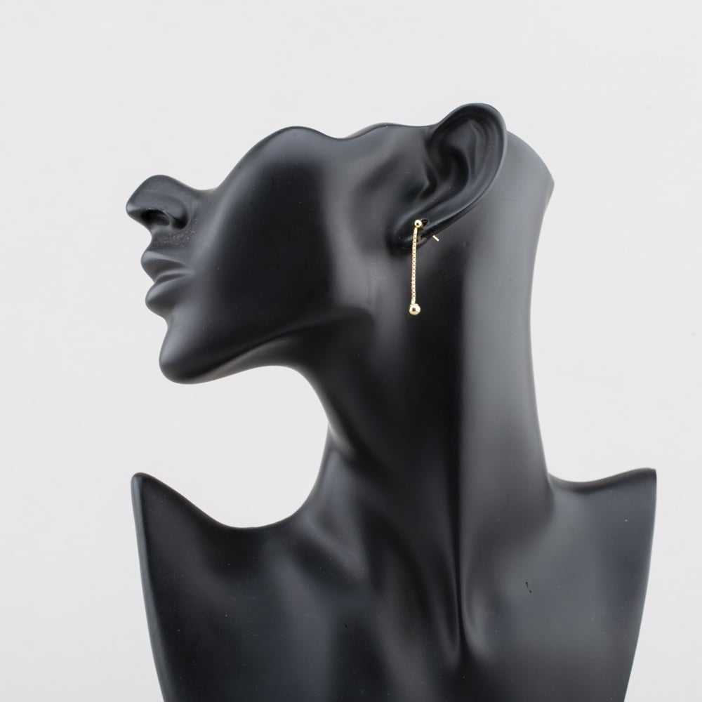 Pre-Owned Yellow Gold 32mm Box Chain & Ball Dropper Earrings 41174618
