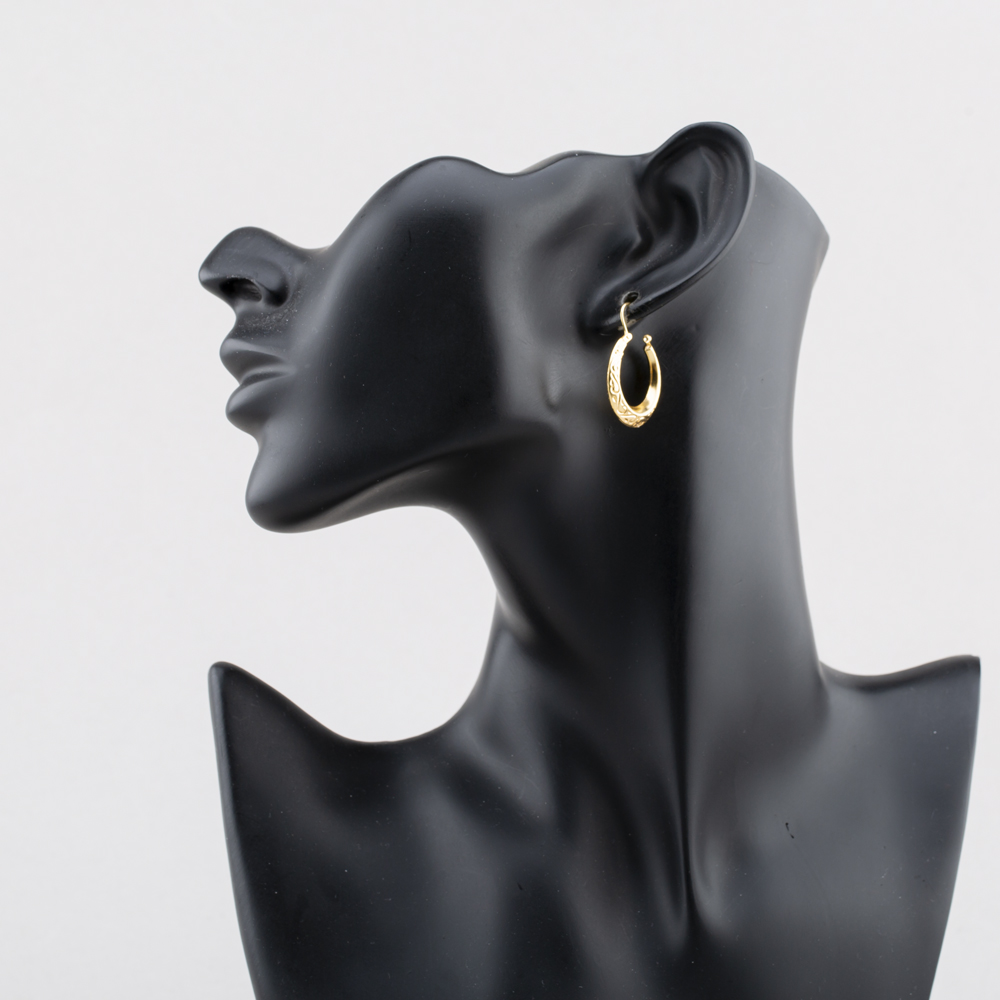 Pre-Owned Yellow Gold Patterned Creole Earrings 41174625