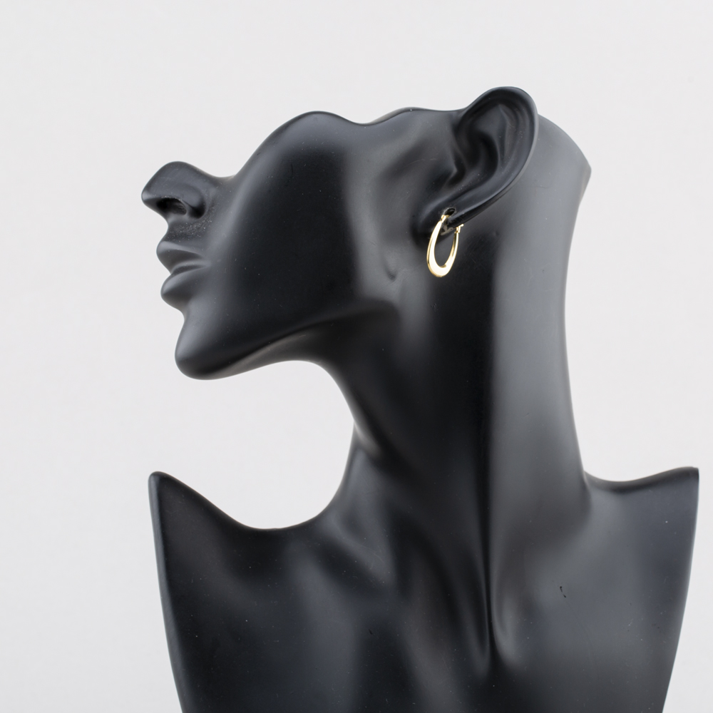 Pre-Owned Yellow Gold Oval Plain Creole Earrings 41174629