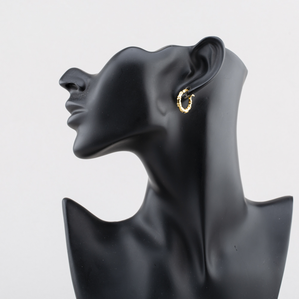 Pre-Owned Yellow Gold Bamboo Hoop Earrings 41174640