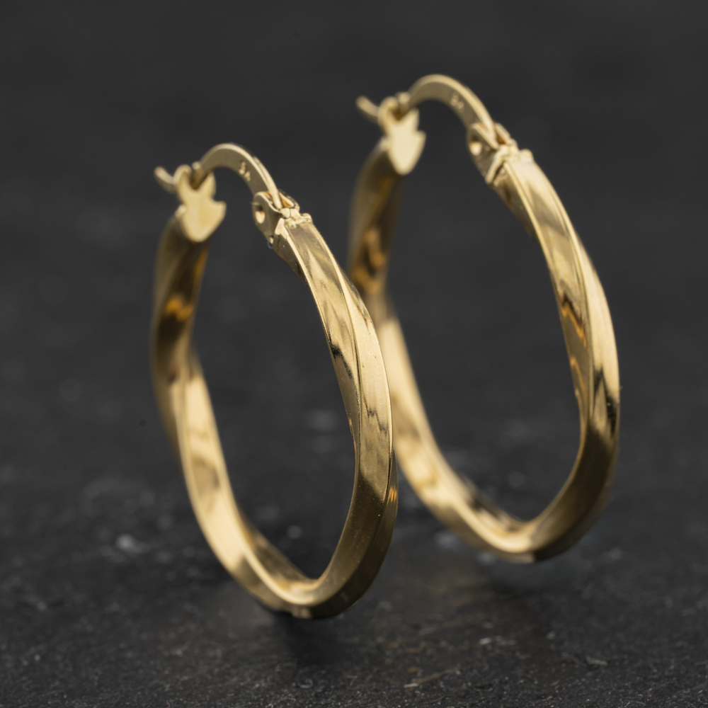 Pre-Owned Yellow Gold Twisted Hoop Earrings 41174641