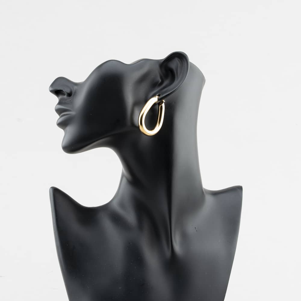 Pre-Owned 9ct Yellow Gold 38mm Plain Hoop Earrings 41174661