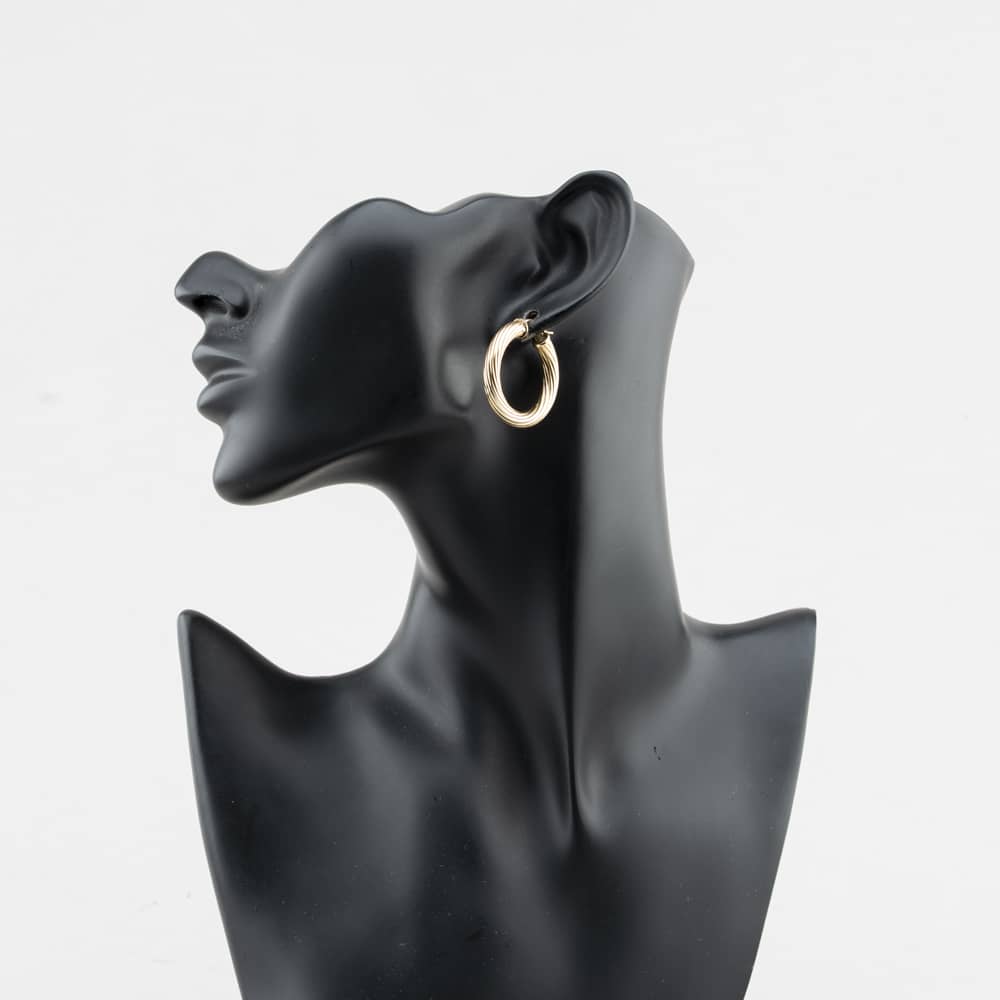 Pre-Owned 9ct Yellow Gold 30mm Twist Hoop Earrings 41174664