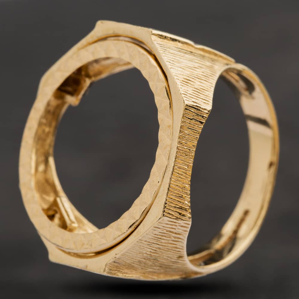 Pre-Owned 9ct Yellow Gold Mount Only Coin Ring 4120079