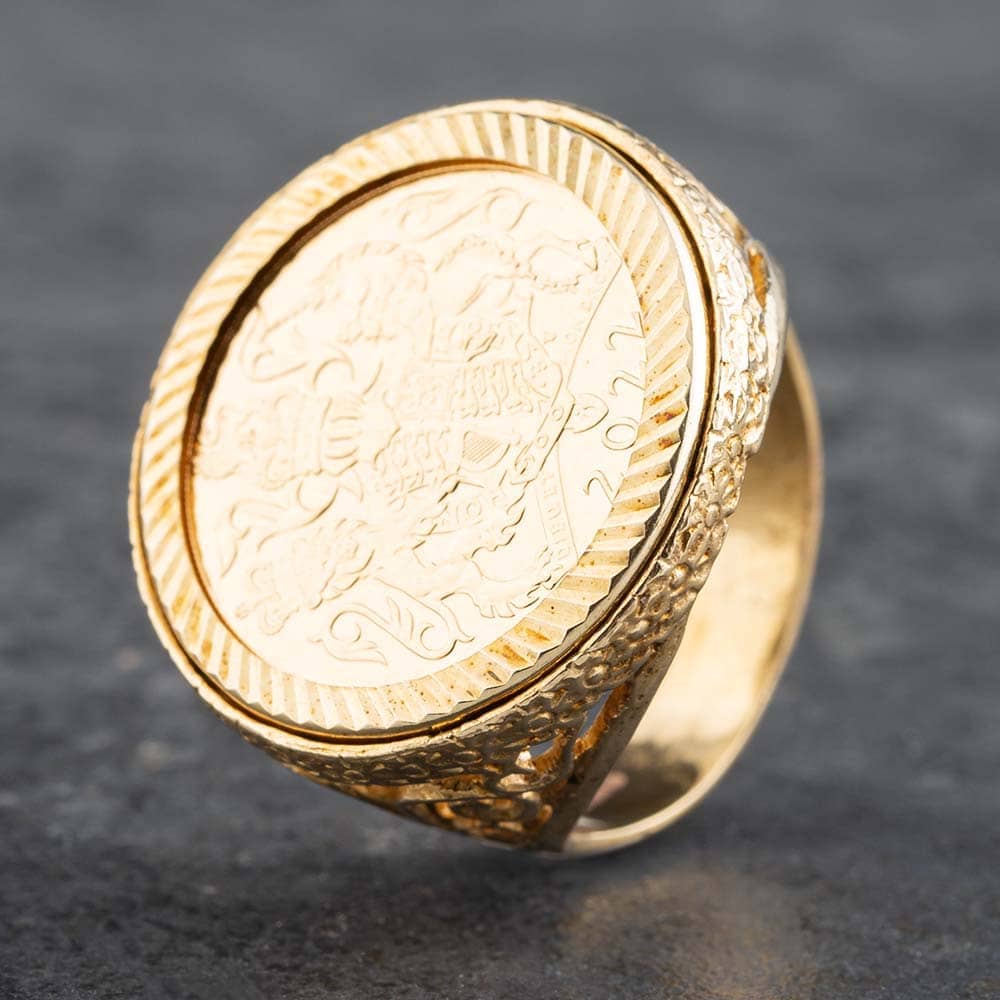 Pre-Owned 9ct Yellow Gold Full Sovereign 2022 Royal Arms Qeii Coi