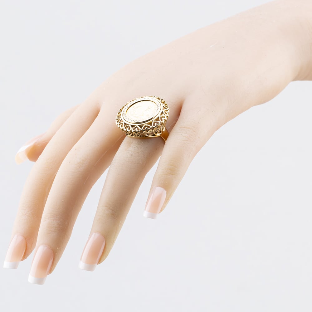 Pre-Owned Yellow Gold 1982 1/10 Krugerand Coin Ring 41201297