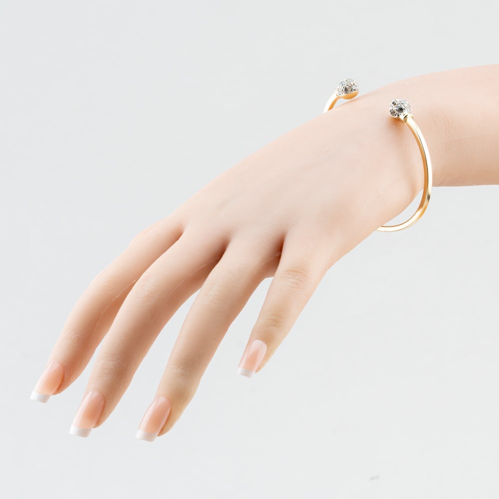 Pre-Owned 9ct Two Colour Gold Cubic Zirconia Set Torque Bangle 41211476