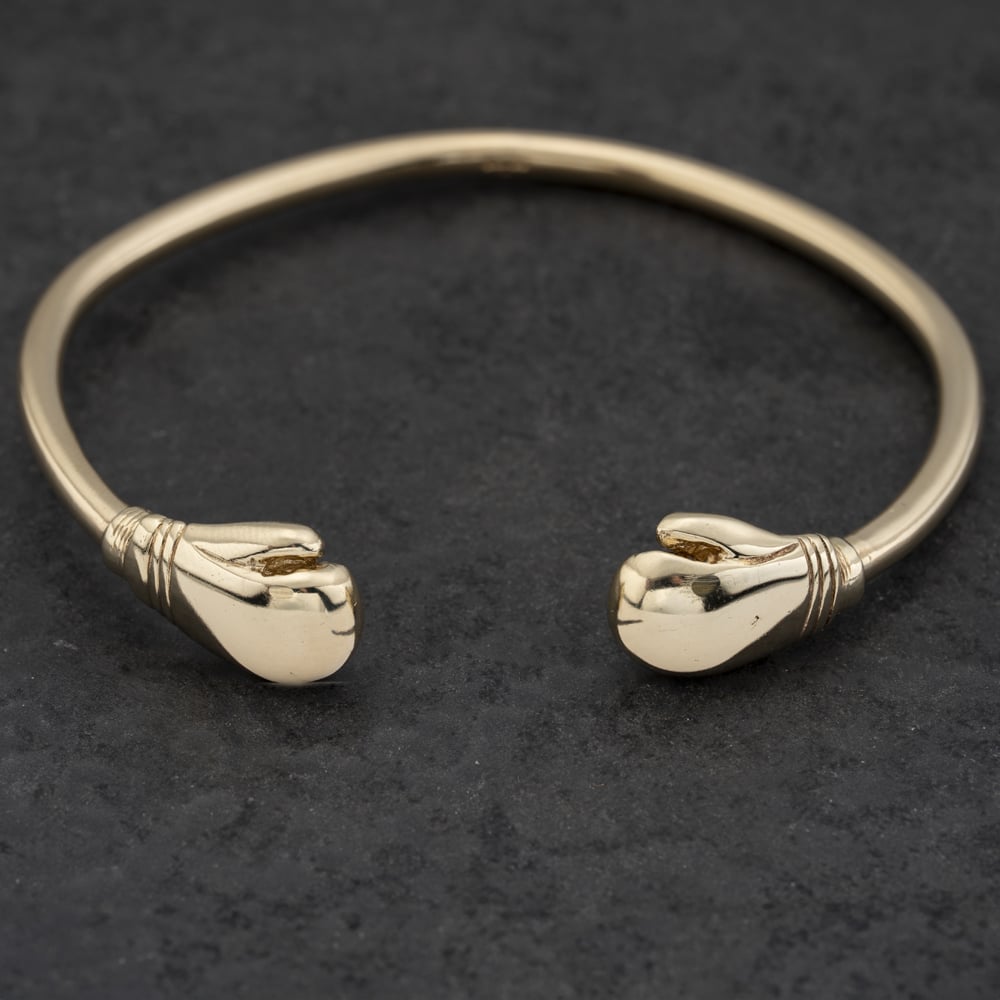 Pre-Owned 9ct Yellow Gold Boxing Glove Heavy &amp; Large Torque Bangle 41240008