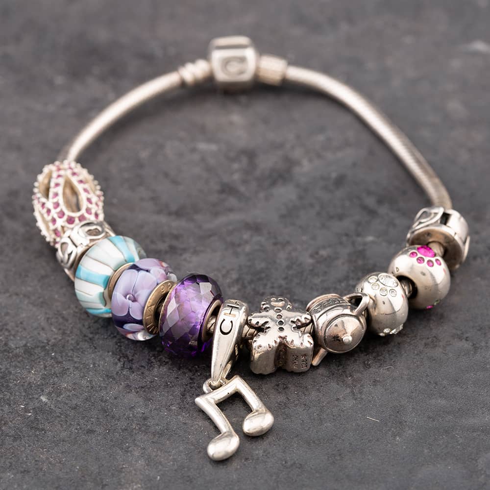 Product photograph of Pre-owned Silver Chamilia 8 5 Inch Charm Bracelet 41251322 from The Jewel Hut