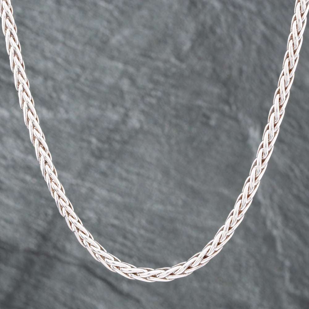 Product photograph of Pre-owned Silver Certificated 16 Inch Spiga Necklace 41251410 from The Jewel Hut