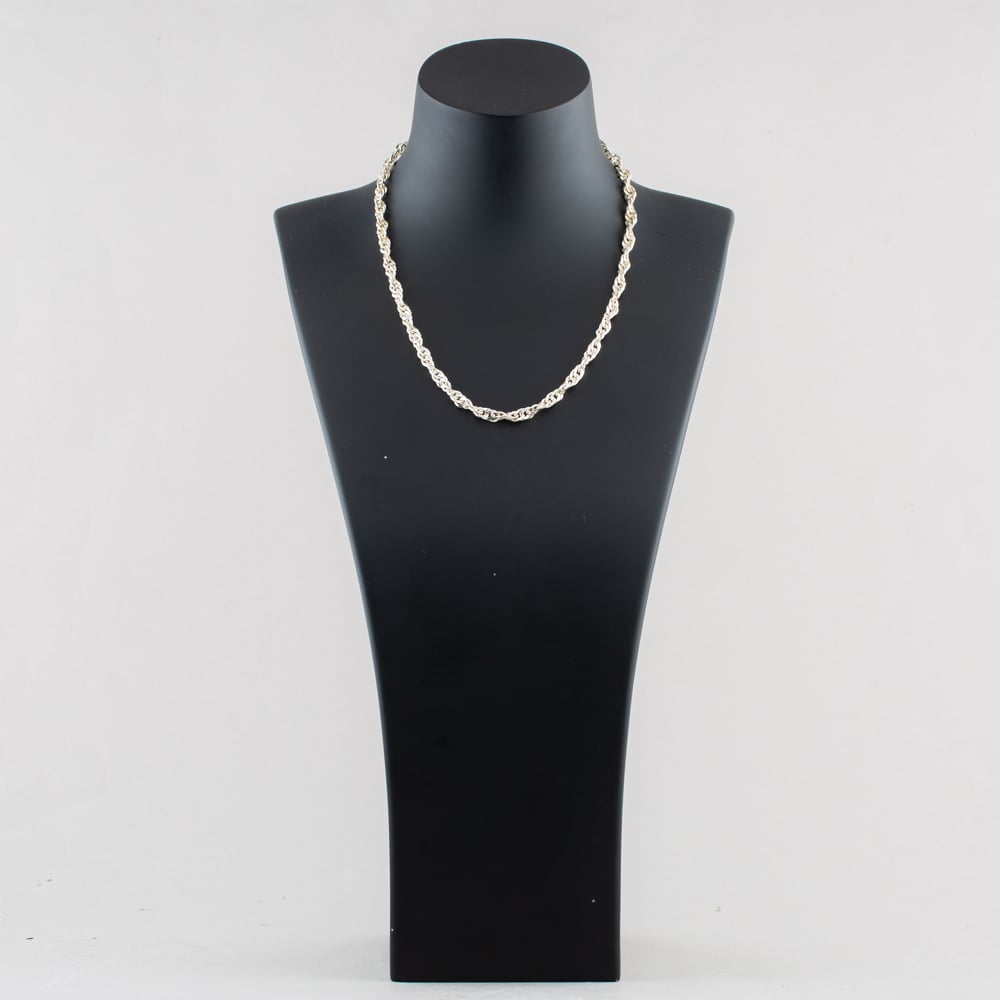 Pre-Owned Silver Twisted Link 18 Inch Curb Chain 41251724