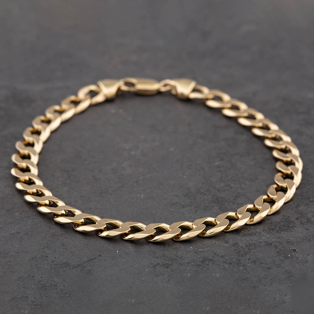 Product photograph of Pre-owned 9ct Yellow Gold 9 Inch Curb Chain Bracelet 41281097 from The Jewel Hut