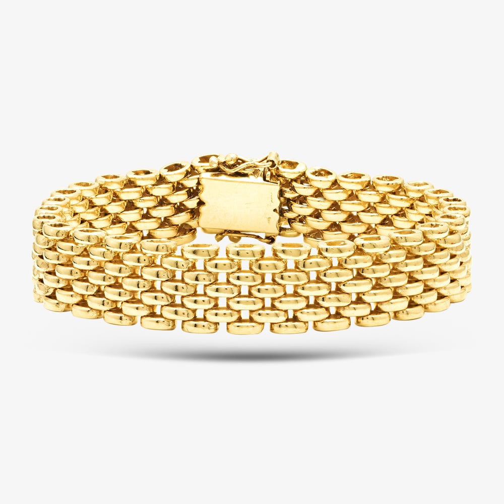 Product photograph of Pre-owned 9ct Yellow Gold 7 5 Inch Panther Chain Bracelet 41281337 from The Jewel Hut