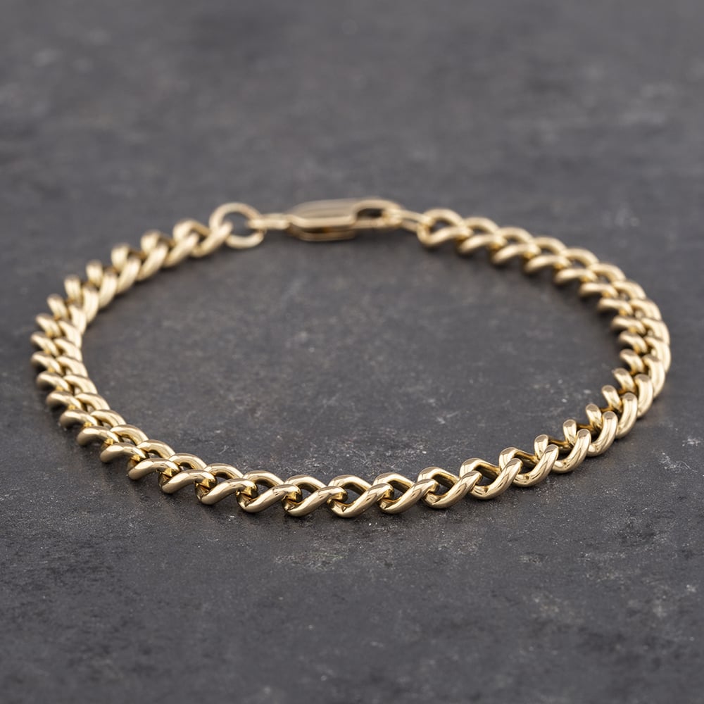 Product photograph of Pre-owned 9ct Yellow Gold 8 5 Inch Curb Chain Bracelet 41281401 from The Jewel Hut