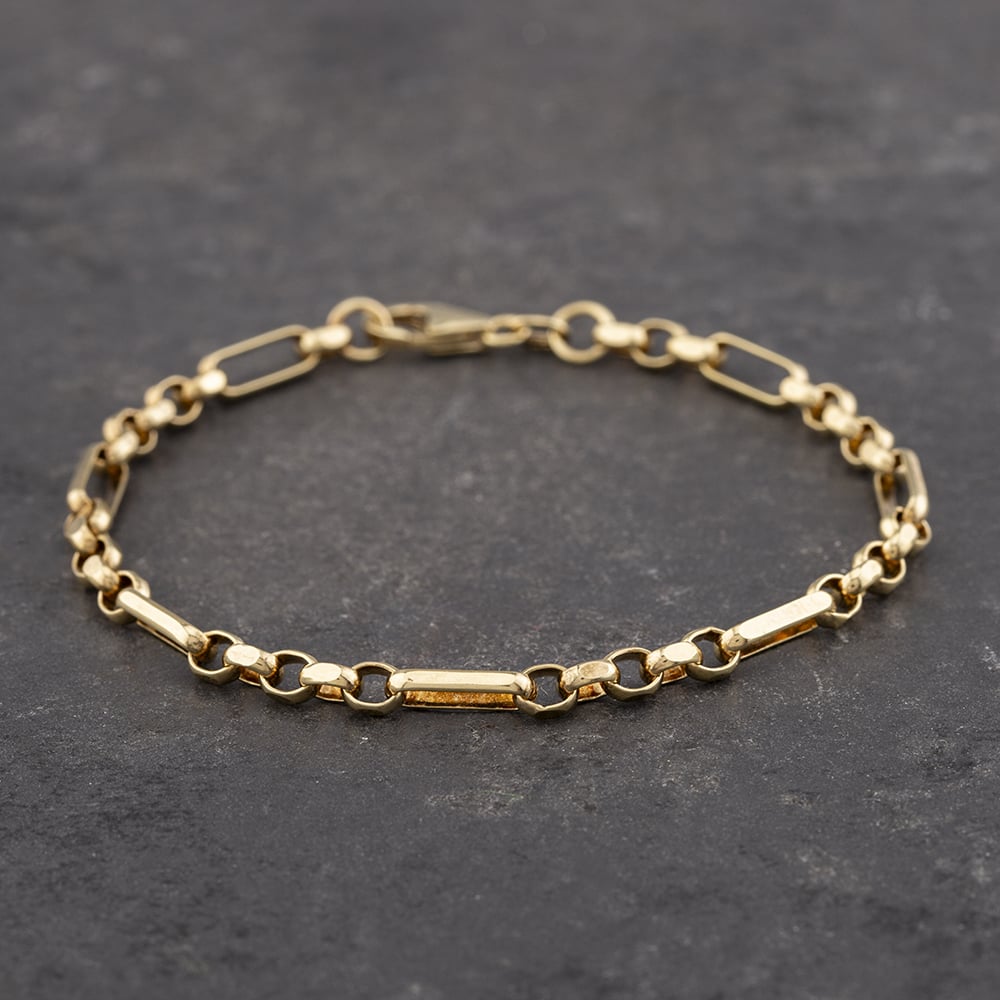 Product photograph of Pre-owned 9ct Yellow Gold 7 5 Inch Bar Chain Bracelet 41281403 from The Jewel Hut