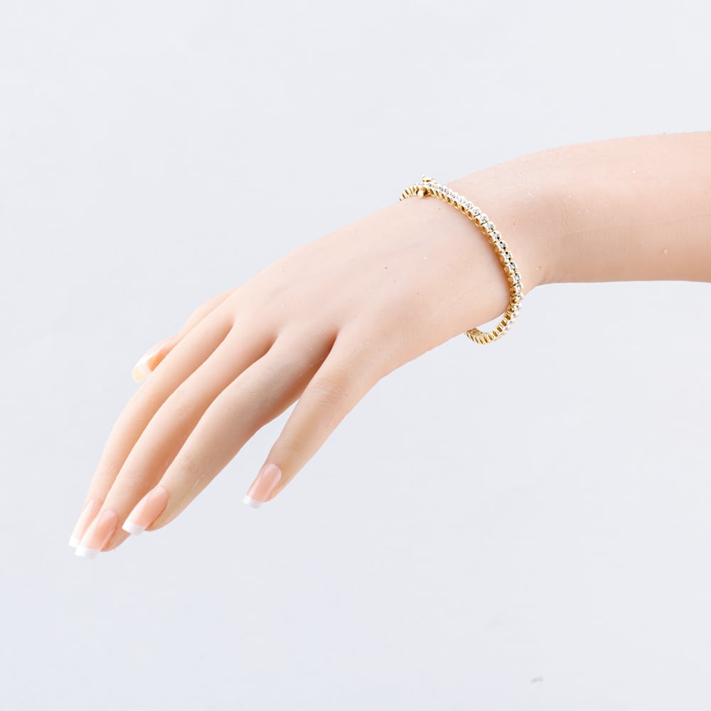 Pre-Owned 14ct Two Colour Gold 0.52ct Diamond Set 7 Inch Bracelet 41281432