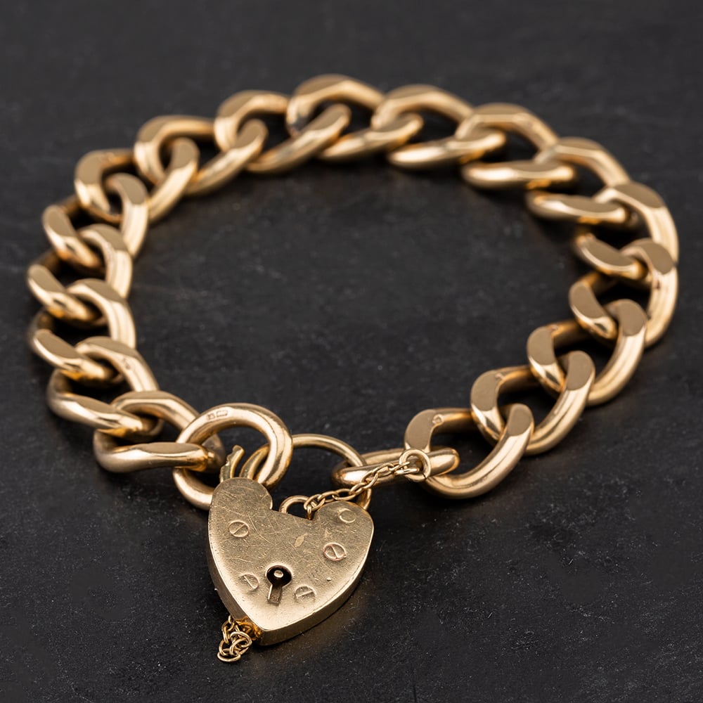 Product photograph of Pre-owned 9ct Yellow Gold 7 25 Inch Curb Bracelet 4128147 from The Jewel Hut