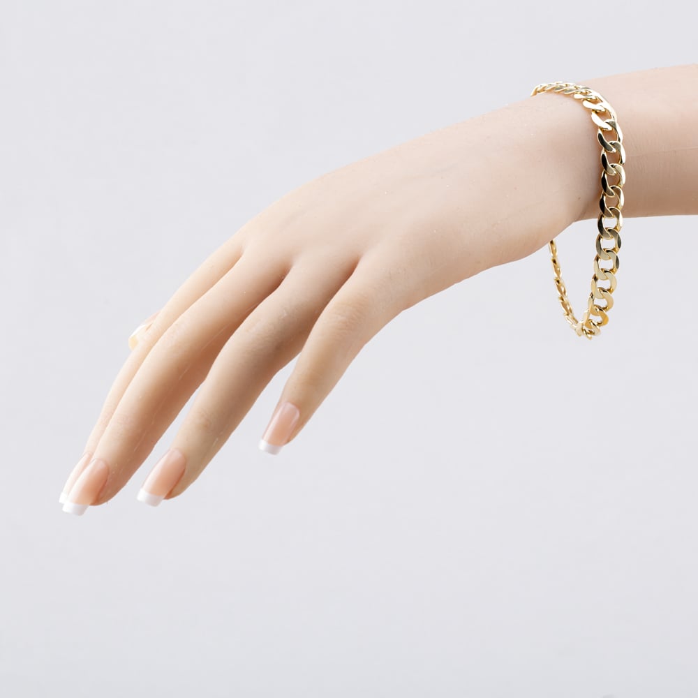 Pre-Owned 9ct Yellow Gold 8Inch Curb Chain Bracelet 41081498
