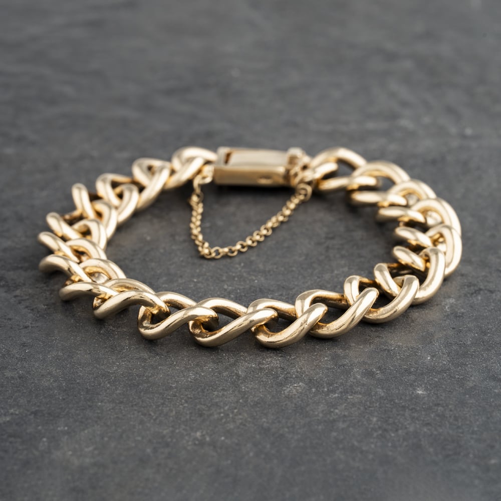 Pre-Owned 9ct Yellow Gold 7.5 Inch Curb Chain Bracelet 41281537