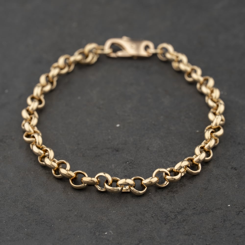 Pre-Owned 9ct Yellow Gold 8 Inch Belcher Chain Bracelet 41281745