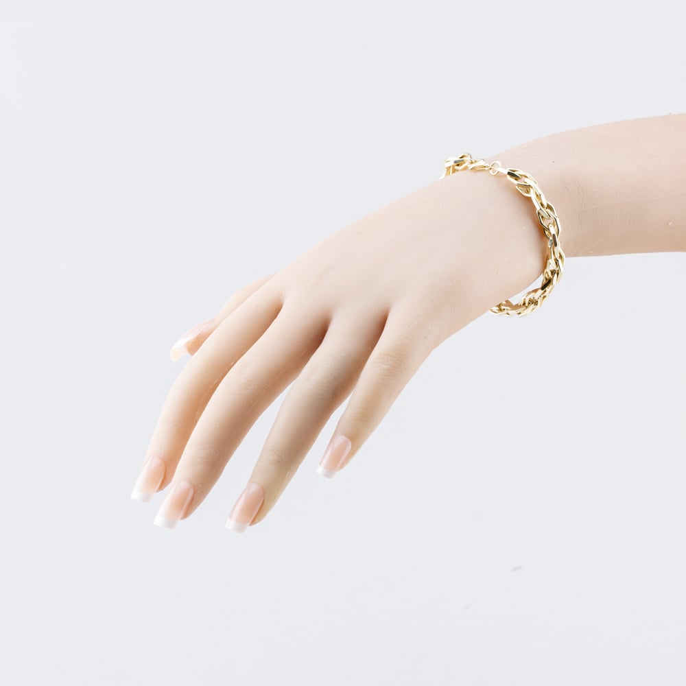 Pre-Owned 9ct Yellow Gold Twisted 7 Inch Fancy Chain Bracelet 41281754